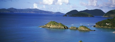 Framed Hills at a coast, Trunk Bay, St. John, US Virgin Islands Print