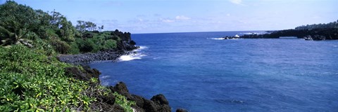 Framed Black Sand Beach, Hana Highway, Waianapanapa State Park, Maui, Hawaii Print