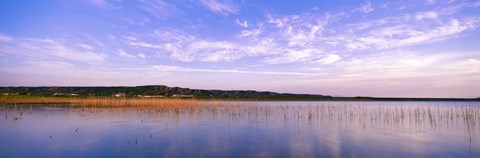Framed Reflection of clouds in a lake, Elephant Butte Lake, New Mexico, USA Print