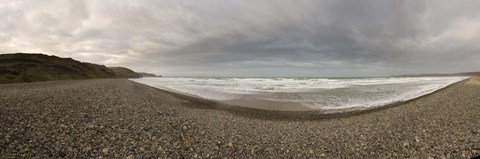 Framed Waves on the beach, Newgale Beach, St. Brides Bay, Pembrokeshire, Wales Print