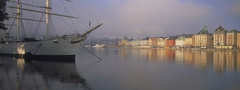Framed Af Chapman schooner at a harbor, Skeppsholmen, Stockholm, Sweden Print