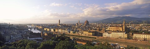 Framed Panoramic overview of Florence from Piazzale Michelangelo, Tuscany, Italy Print