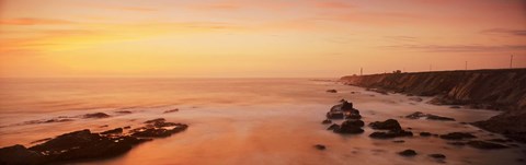 Framed Lighthouse on the coast, Point Arena Lighthouse, Mendocino County, California, USA Print