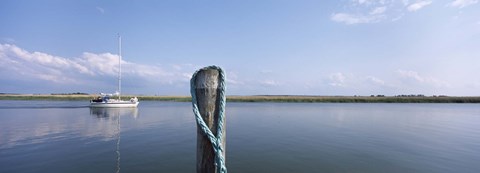 Framed Rope at small harbor, Mecklenburg-Vorpommern, Germany Print
