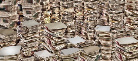 Framed Stacks of files Print