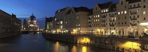 Framed Berlin Cathedral and Nikolaiviertel at Spree River, Berlin, Germany Print