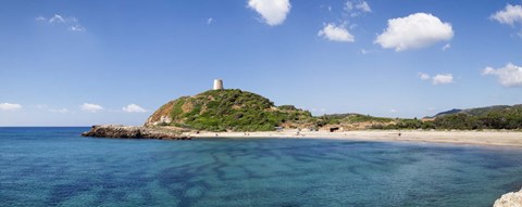 Framed Torre di Chia with the Saracen Tower at the Costa del Sud, Sulcis, Sardinia, Italy Print