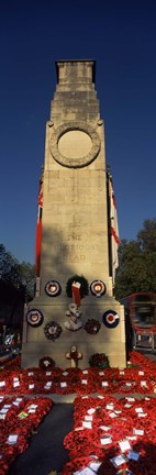 Framed Cenotaph and wreaths, Whitehall, Westminster, London, England Print