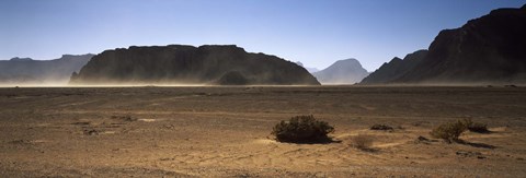 Framed Windswept desert, Wadi Rum, Jordan Print