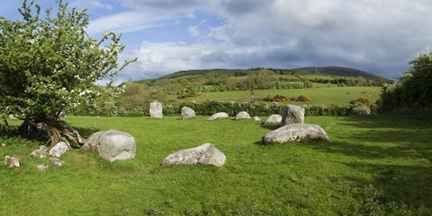 Framed Piper&#39;s Stone, Bronze Age Stone Circle (1400-800 BC) of 14 Granite Boulders, Near Hollywood, County Wicklow, Ireland Print