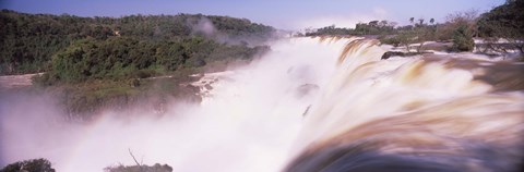 Framed Waterfall after heavy rain, Iguacu Falls, Argentina-Brazil Border Print