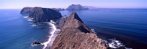 Framed Islands in the ocean, Anacapa Island, Santa Cruz Island, California, USA Print
