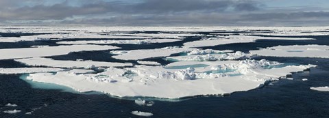 Framed Ice floes on the Arctic Ocean, Spitsbergen, Svalbard Islands, Norway Print