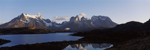 Framed Lake Pehoe in Torres Del Paine National Park, Patagonia, Chile Print