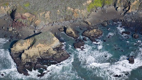 Framed Aerial view of a coast, San Luis Obispo County, California, USA Print