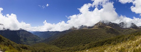 Framed Mountain range, Key Summit, Fiordland National Park, South Island, New Zealand Print