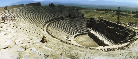 Framed Ancient theatre in the ruins of Hierapolis, Pamukkale,Turkey (horizontal) Print