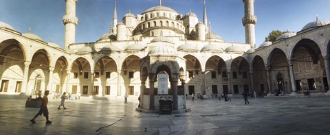 Framed Courtyard of Blue Mosque in Istanbul, Turkey Print