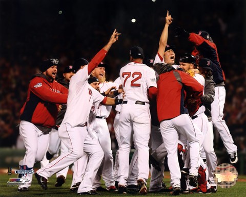 Framed Boston Red Sox celebrate winning Game Six of the 2013 World Series Print