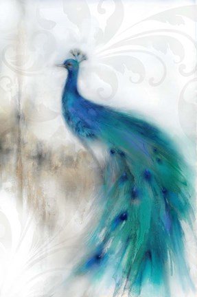 Framed Jewel Plumes II Print