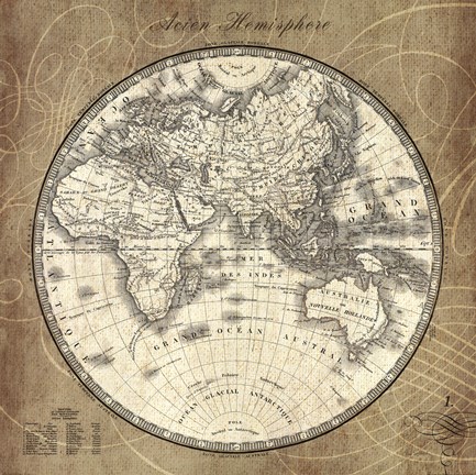 Framed French World Map II Print