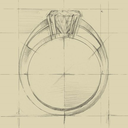 Framed Ring Design I Print