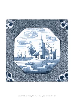 Framed Delft Tile II Print
