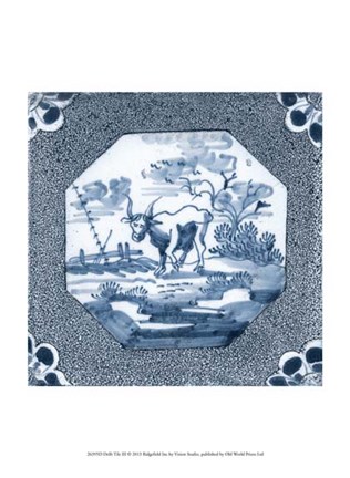 Framed Delft Tile III Print