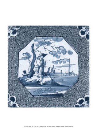 Framed Delft Tile VI Print