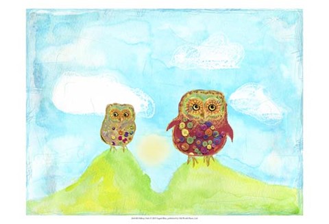Framed Hilltop Owls Print