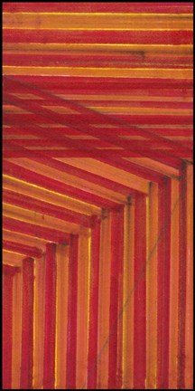 Framed Line Study Orange Print