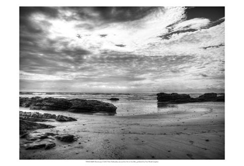 Framed B&amp;W Beachscape Print