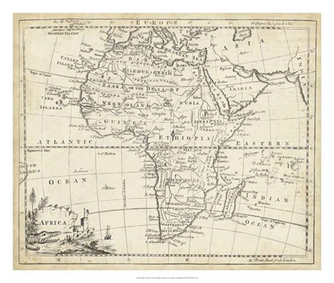 Framed Map of Africa Print