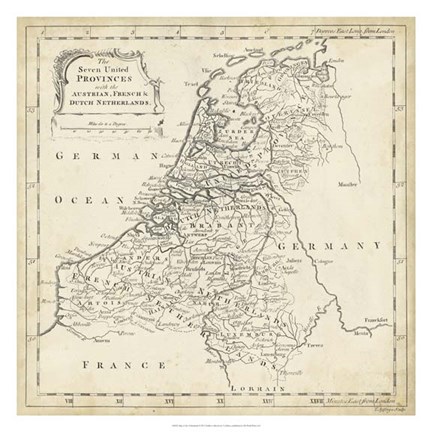 Framed Map of Netherlands Print