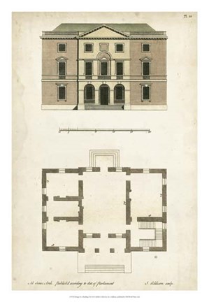 Framed Design for a Building II Print