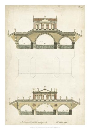 Framed Design for a Bridge II Print