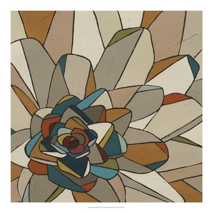 Framed Stained Glass Floral II Print