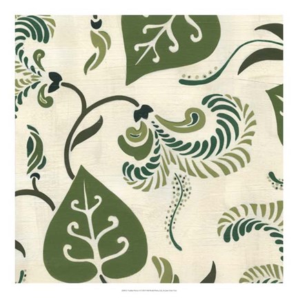 Framed Verdant Fresco I Print