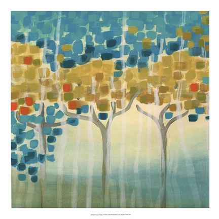 Framed Forest Mosaic I Print