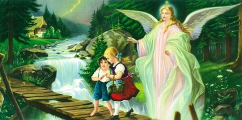 Framed Heiliger Schutzengel Print