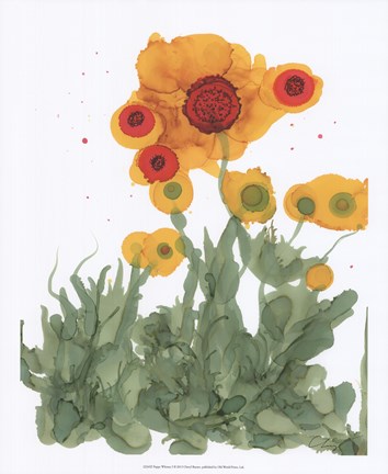 Framed Poppy Whimsy I Print