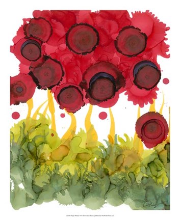Framed Poppy Whimsy VI Print
