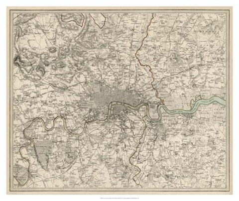 Framed Environs of London Print