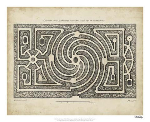 Framed Garden Parterre I Print