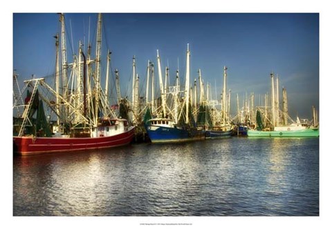 Framed Shrimp Boats II Print