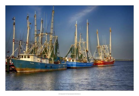 Framed Shrimp Boats III Print