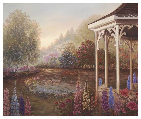 Framed Gazebo with Foxgloves Print