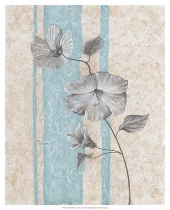 Framed Spa Blue Hibiscus I Print