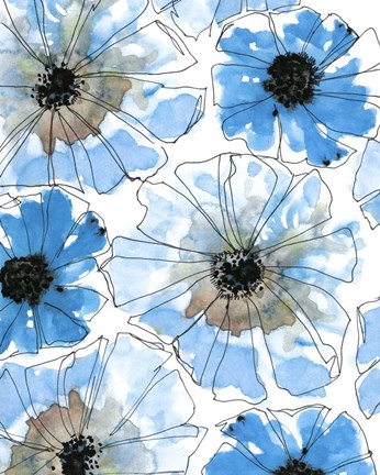 Framed Water Blossoms I Print