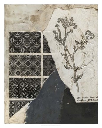 Framed Non-Embellished Fragmented Collage II Print